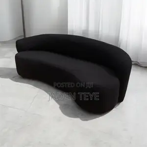 Black Foamy Fabric Stylish Sofa