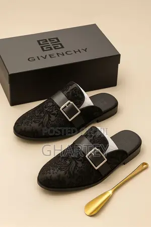 Givenchy Baroque Velvet Mules – Noir Opulence Edition
