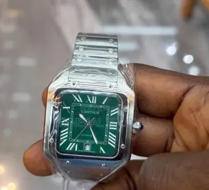Cartier Santos Silver Green Dial