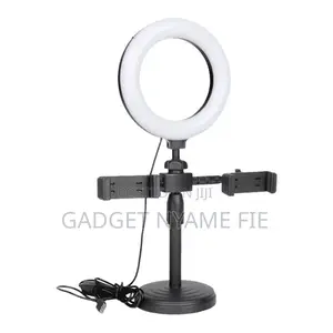 6 Inches Ring Light With 2 Mobile Phone Holders And Tripod
