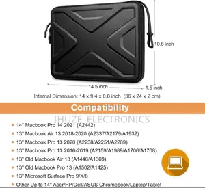 Hard Shell Laptop Sleeve Case for 13-14 Inch Apple, Hp, Dell, Etc