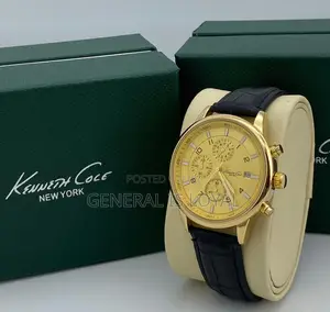 Kenneth Cole Gold Leather Men’S Watch