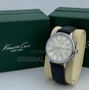 Kenneth Cole Silver Watch Leather Men’S Watch