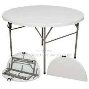 Foldable White Table With the Diameter of 154cm