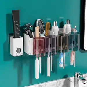 Quality Toothpaste Dispenser Toothbrush Holder Organizer With Cups