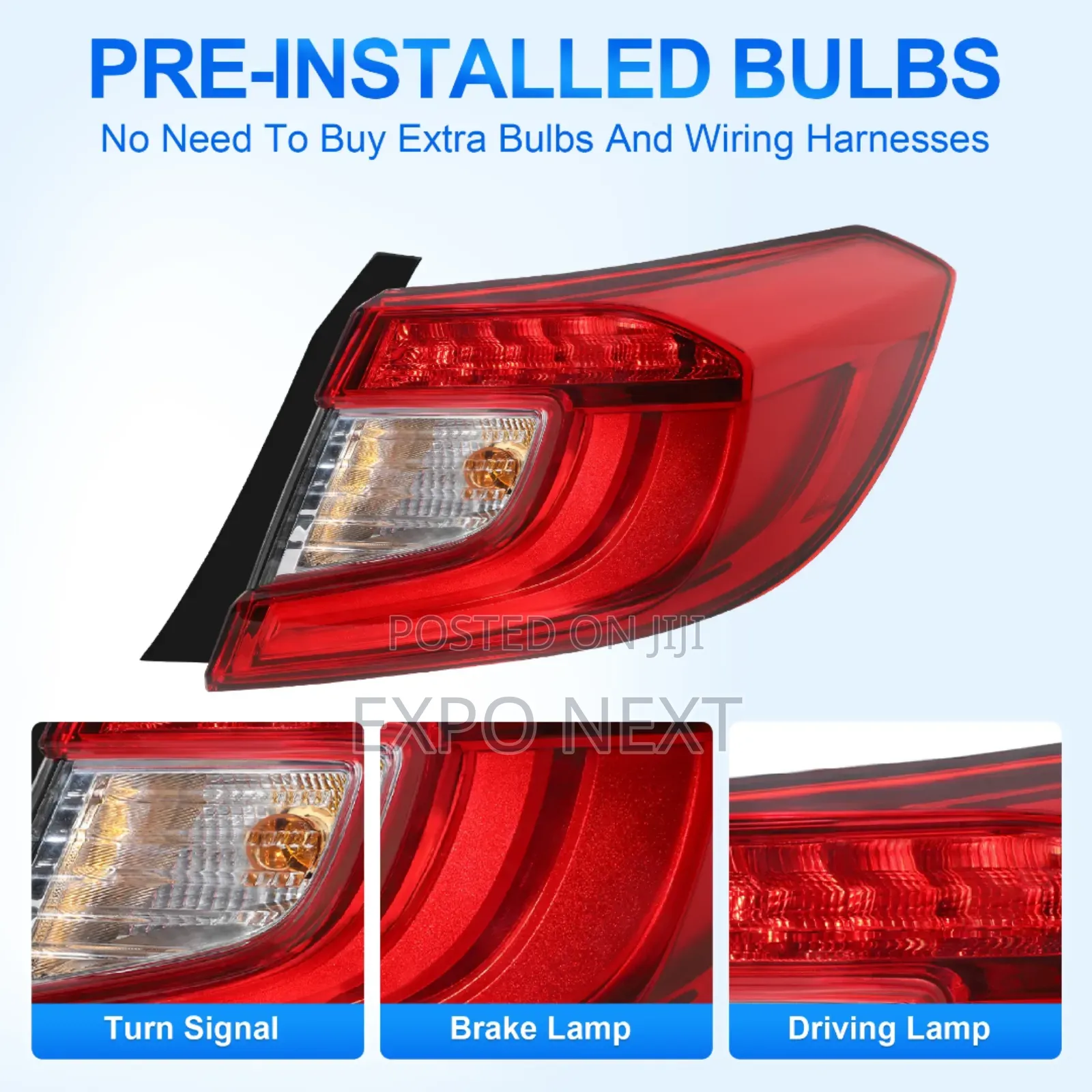 Honda Accord Sendan 2018-2022 Taillight Halogen