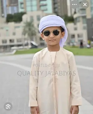 White Jalabiya and Scarf Robe (Kids)