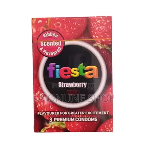 Fiesta Strawberry Scented Flavoured Condoms. 24 Packs of 3 in 1