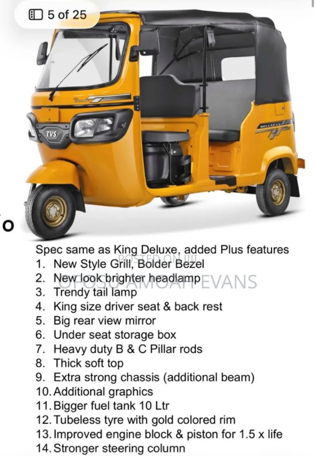 New TVS King Deluxe Plus iTouch Start 2025