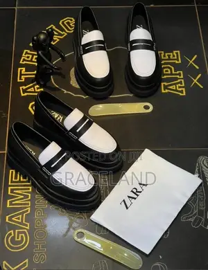 This Is Original Zara Loafers Black and White Lug Sole for Gentlemen.