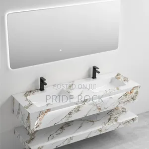 Double Cabinet Basin, With Led Mirror and Tap