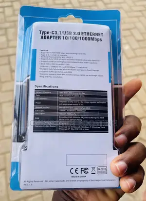 Usb 3.0 / Type-C Ethernet Adapter (10/100/1000mbps)