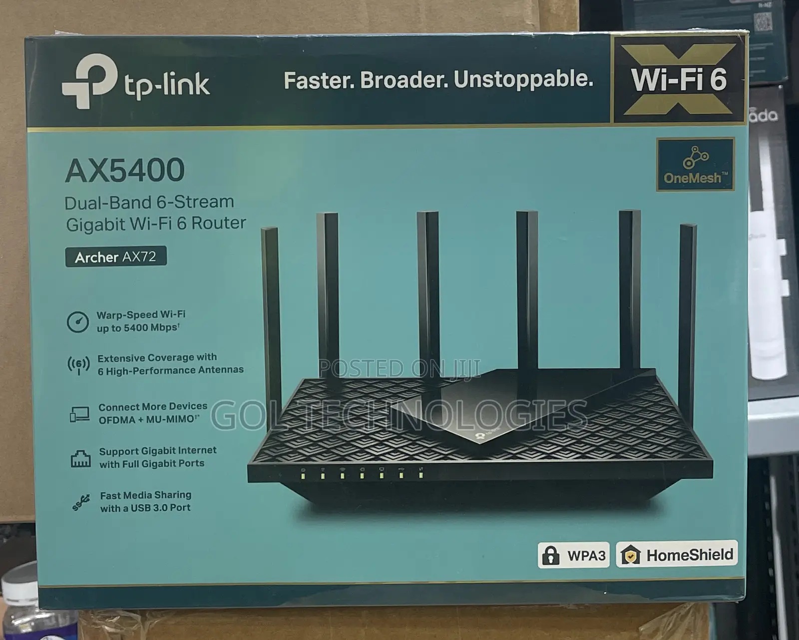 Tp Link Ax5400 Dual-Band 6-Stream Gigabit Wi-Fi 6 Router Archer Ax72