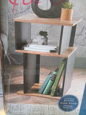 Coberg Side Table Black Wooden Frame With Rustic Dark Wood Bedside