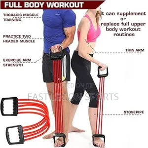 Resistance Tube Elastic Chest Expander Workout Gym Abs
