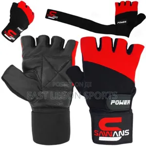 Gym Gloves Red or Black Leather Exercise Hand Wear Glove