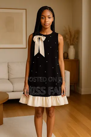 Tween Black Dress With Stones and Bow. 13-14y