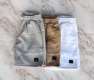 Gray Cotton Woolen Shorts
