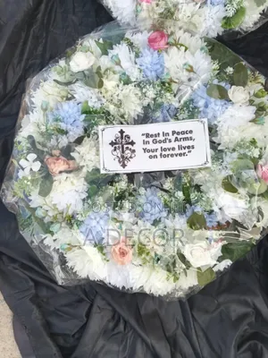 Funeral Wreath and Flower Arrangement