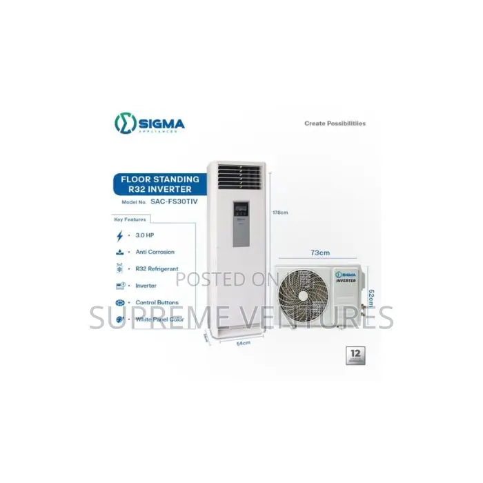 Sigma 3.0hp R32 Inverter Floor Standing Air Conditioner Sac-fs30tiv