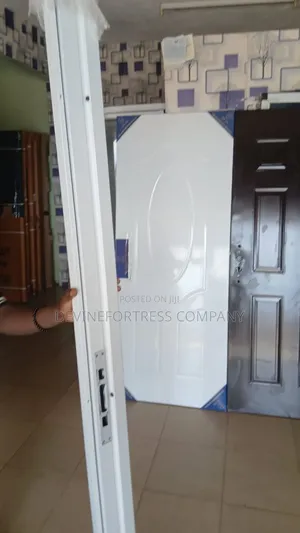Wooden Coated With Steel Metal Door for Bedroom White