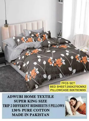 Quality 2 Different Bedsheets With 5 Pillows Cases