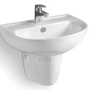 Ceramic Wall Mount Wash Hand Bathroom Basin Sink Short Pedestal Stand