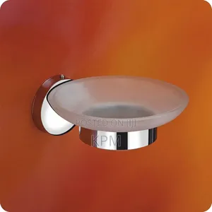 Pure Stainless Round Glass Soap Dish