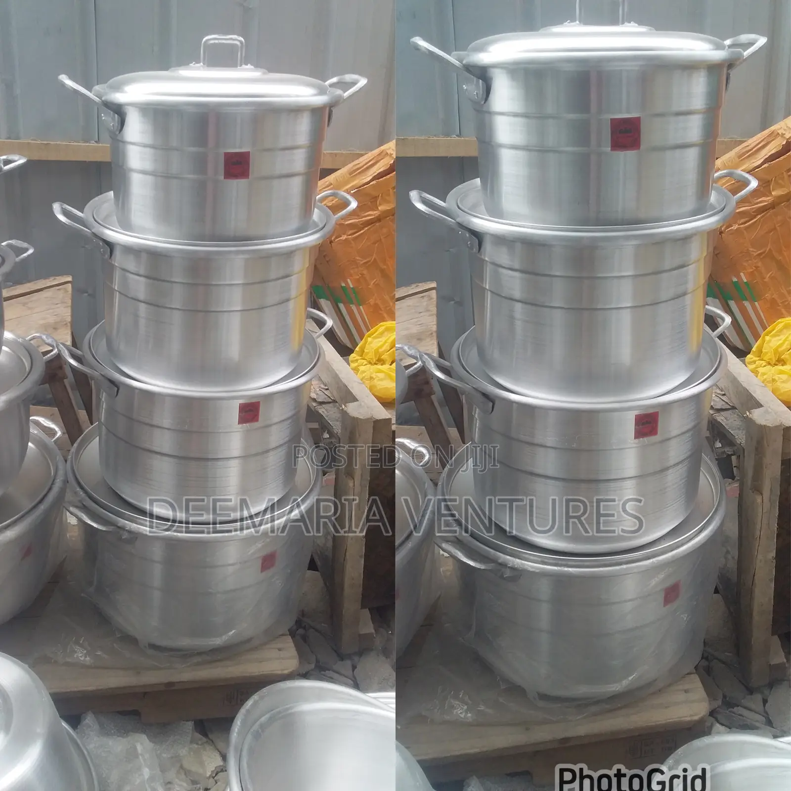 4 Sets Big Cooking Pots (Koko Silver) For Sale