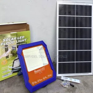 500w Solar Led Floodlight With Panel, Remote Control, Timer Functions