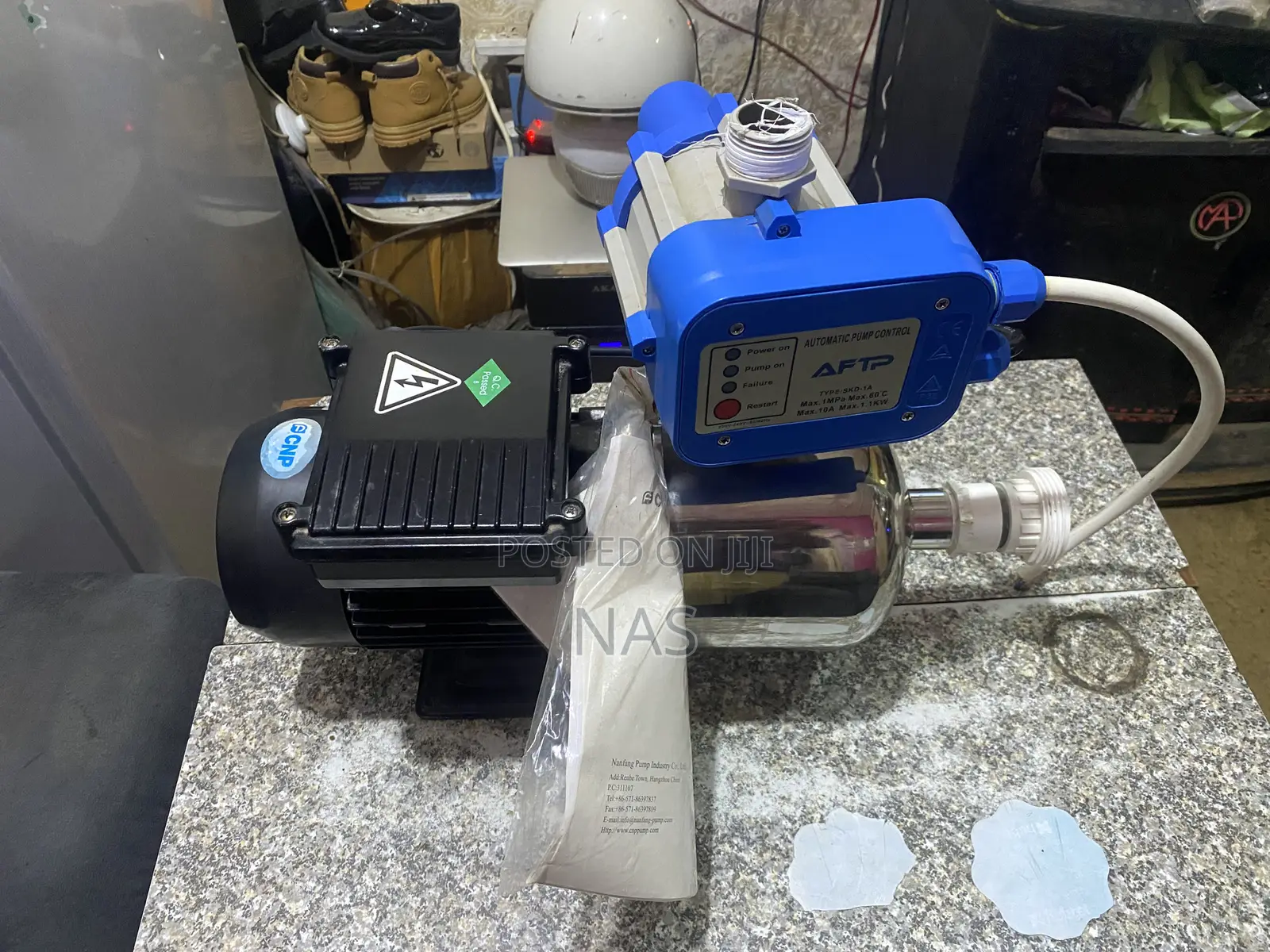 A CNP 0.55 Kw Complete and a Gardena Pump for Sale.