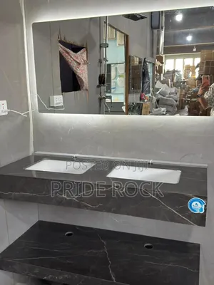 Double Black Cabinet Basin With Tap
