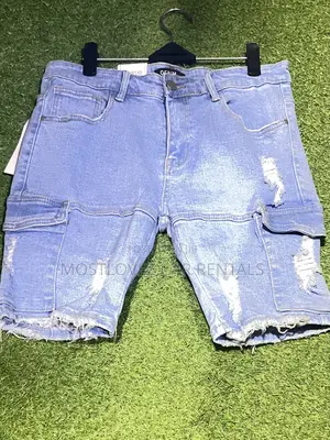 Cargo Side Pocket Short Jeans For Sale- Size 33