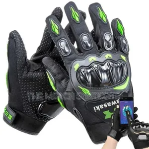 Kawasaki Motorcycle Racing Full Finger Knuckle Touch Screen Gloves