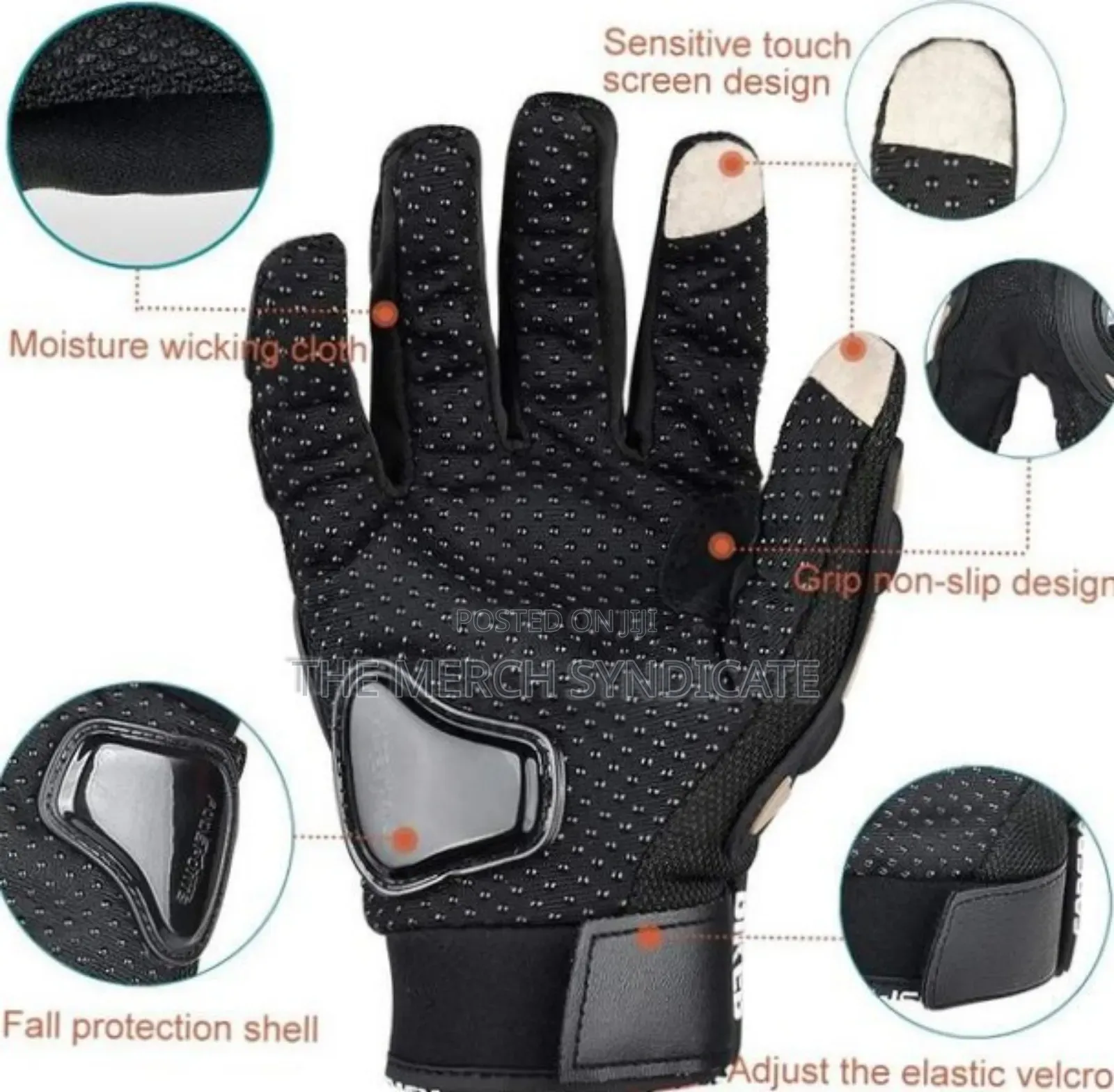 Kawasaki Motorcycle Racing Full Finger Knuckle Touch Screen Gloves