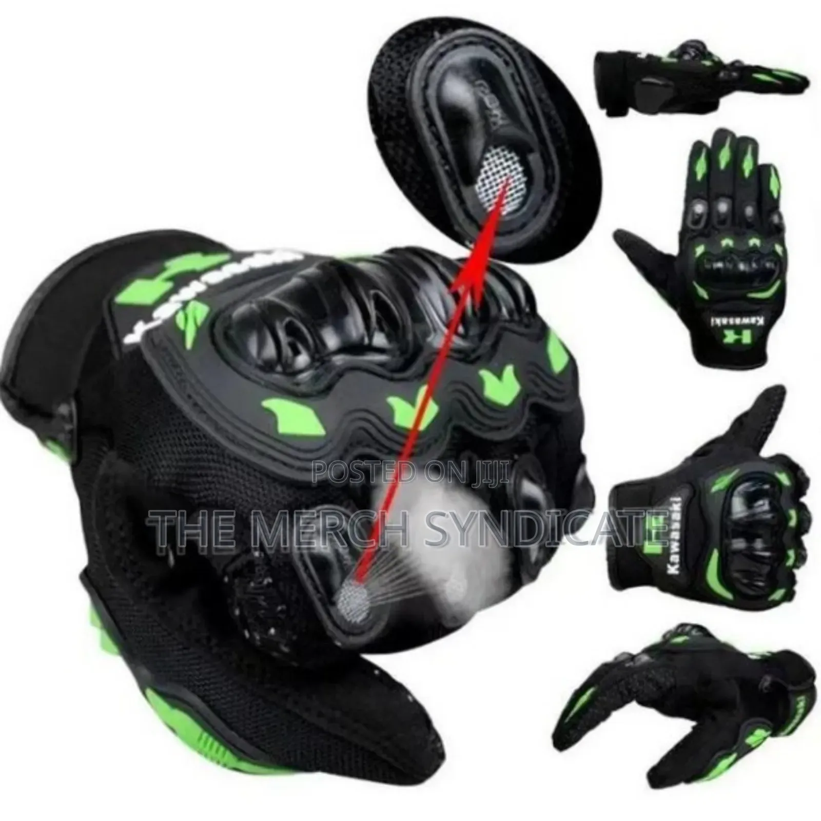 Kawasaki Motorcycle Racing Full Finger Knuckle Touch Screen Gloves