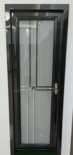Elegant Opaque Black Glass Door