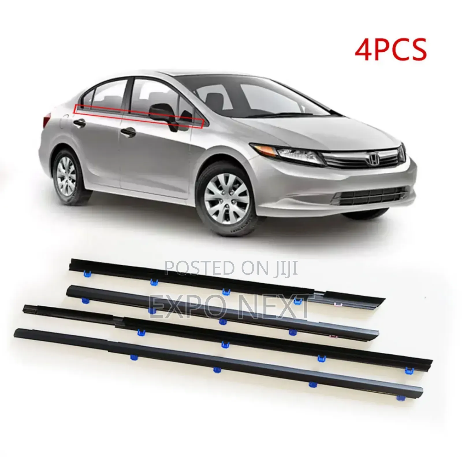 Weatherstrip Window Moulding Suitable For Honda Civic 2012-2015 /Set