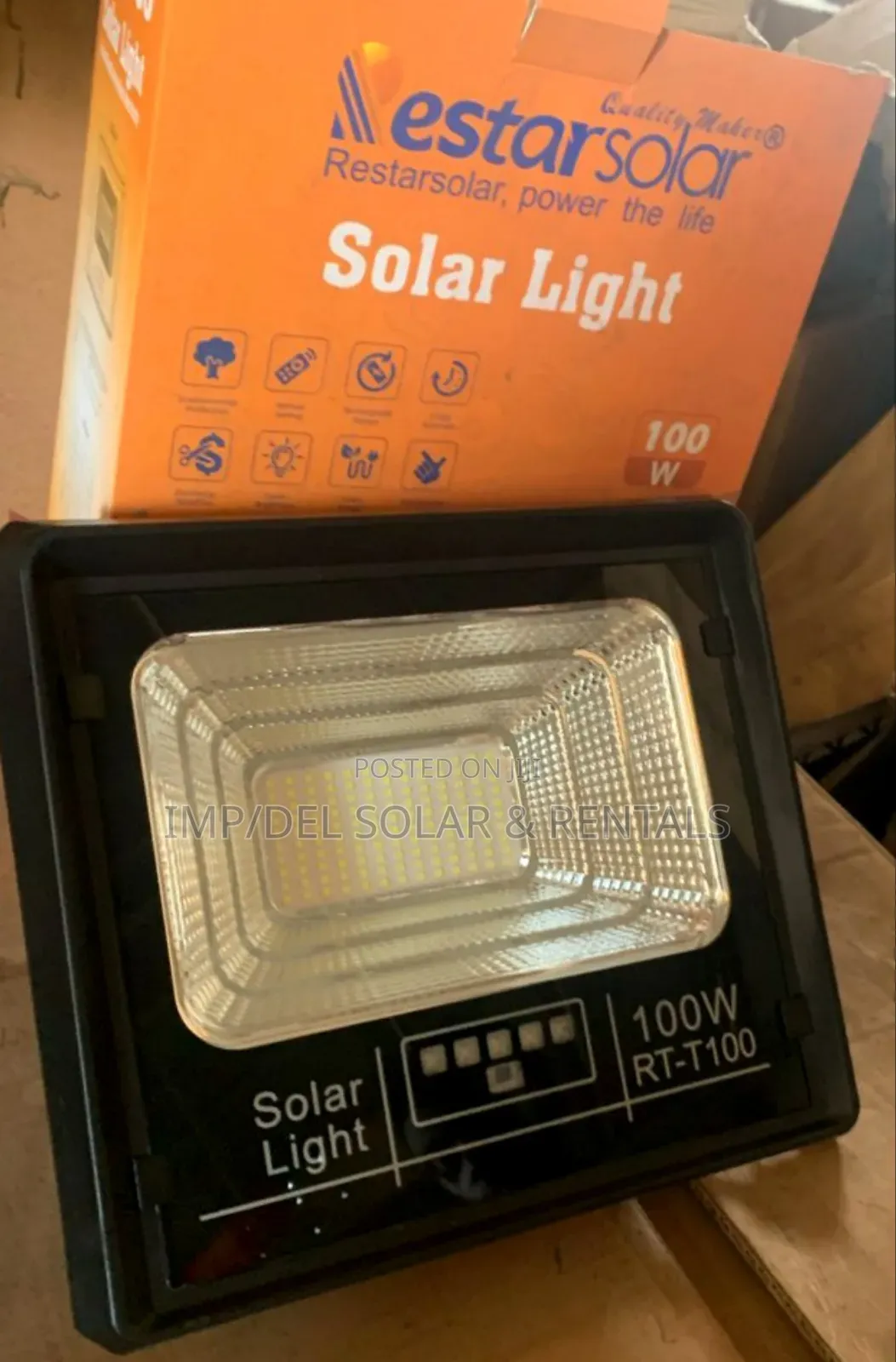 100w Solar Lights With Panel, Remote Control, Timer Functions