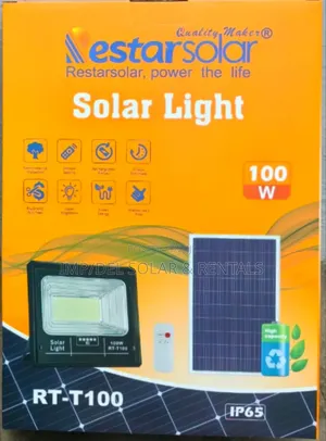 100w Solar Lights With Panel, Remote Control, Timer Functions