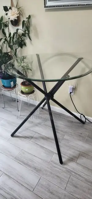 Home Centre Trixia 4-Seater Glass Top Dining Table I