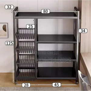 Heavy Duty 4-Tier Metal Storage Rack With Wheels- Fast Delivery 2hours