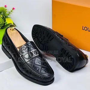 Louis Vuitton Major Loafer In Black Monogram-embossed Calf Leather