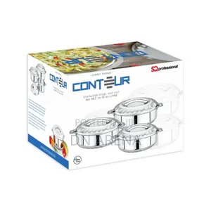 Sq Professional 3pc Jumbo Contour Insulated Hot Pot Set 20l, 15l, 10l