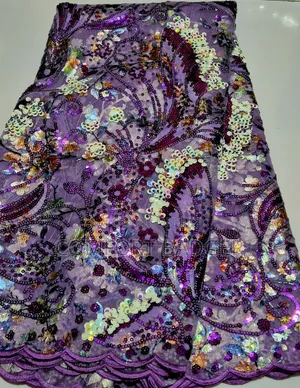 Purple Lace With Multi Coloured Sequin