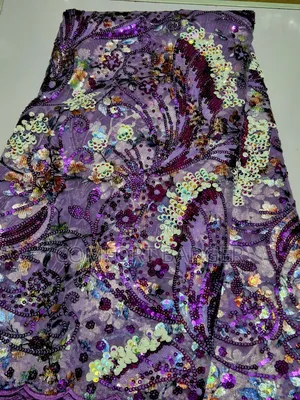 Purple Lace With Multi Coloured Sequin