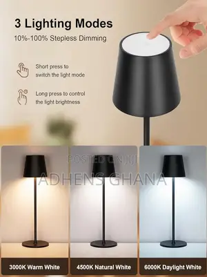 Cordless Led Table Lamp, Rechargeable 4000mah Battery, Touch Dimming
