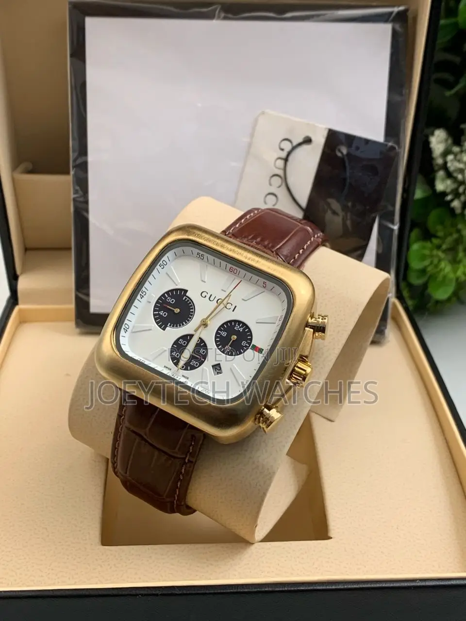 Genuine Leather Strap Gucci Designer Watch