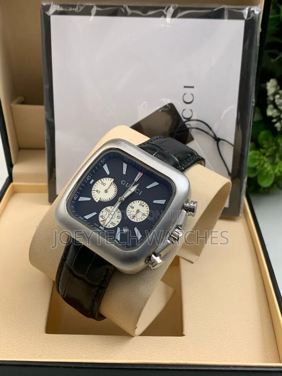 Genuine Leather Strap Gucci Designer Watch