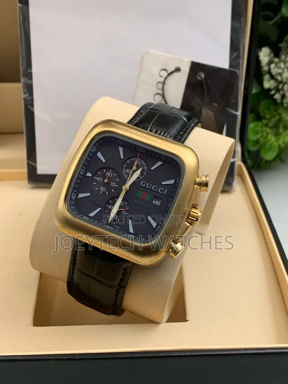 Genuine Leather Strap Gucci Designer Watch